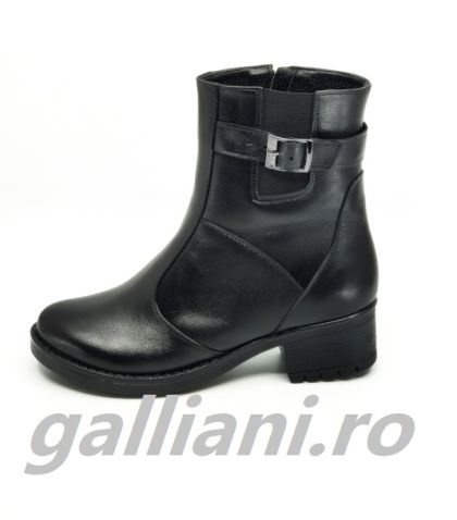 Ghete negre din piele naturala,imblanite-dama-fabricat in Romania-dg talpex 53 box
