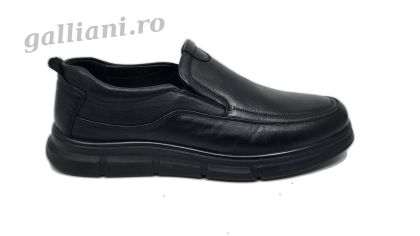 Pantofi casual negri barbati-Oskon-talpa usoara din spuma Oskon b 03