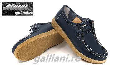 Pantofi casual bleumarin cu siret-incaltaminte de dama din piele naturala cu talpa din crep dc mmm wk212 navy