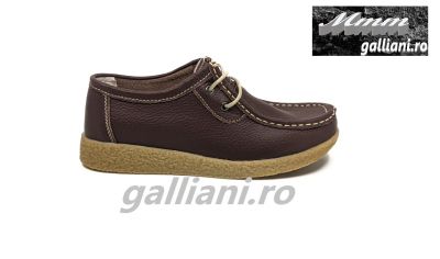 Pantofi casual maro cu siret-incaltaminte de dama din piele naturala cu talpa din crep-dc mmm wk212 brown