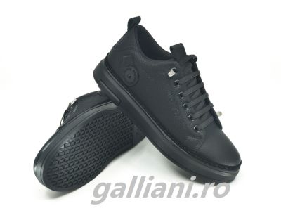 Pantofi casual-sport cu talpa cusuta-negri-copii-cs-anf-8375-1-black