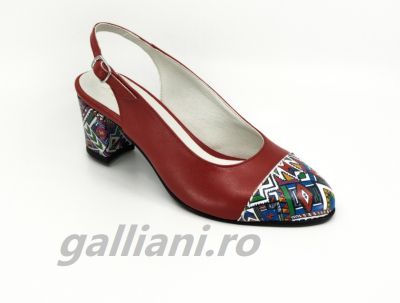 Pantofi-sanda-rosu-cu toc aplicat-piele naturala integral,fabricat in Romania-de-vis-a78-ip-red