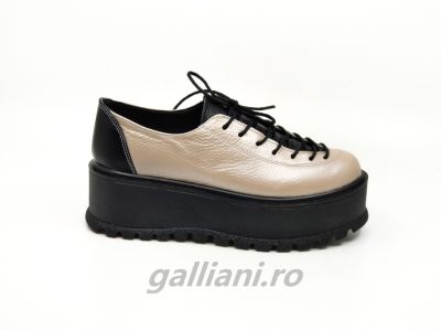 Pantofi casual Dama-cream somon-Fabricat in Romania din piele naturala-dc-talpex-8-tg-cream-somon