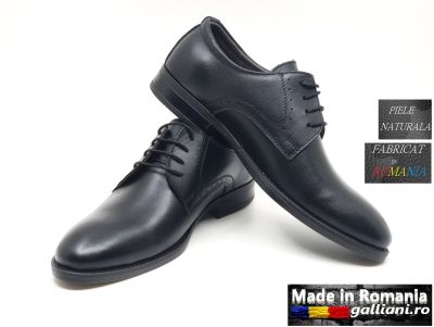 Pantofi negrii eleganti barbati-piele naturala-fabricat in Romania-be alexander 101 s