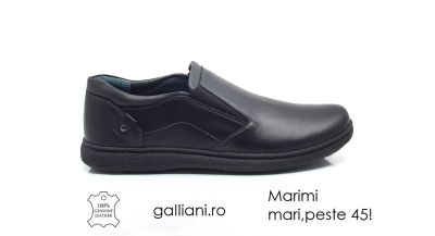 Pantofi casual negri-barbati -masuri 45 si 46-fabricat in Romania din piele naturala integral-ex bc 265 e