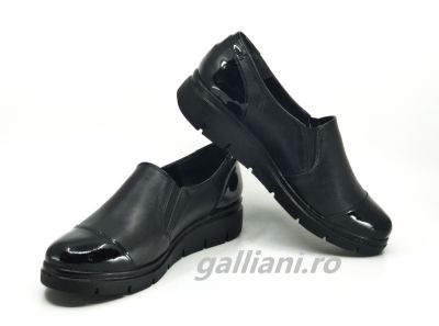 Pantofi negri casual dama-fabricat in Romania din diele naturala-dc talpex 10 box lac