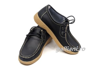 Pantofi casual negri cu siret-incaltaminte de dama din piele naturala cu talpa din crep dc mmm wk212 s black