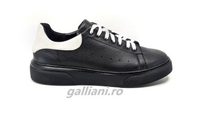 Pantofi Sport -barbati-piele naturala-fabricat in Romania-bs rus 542 s black white