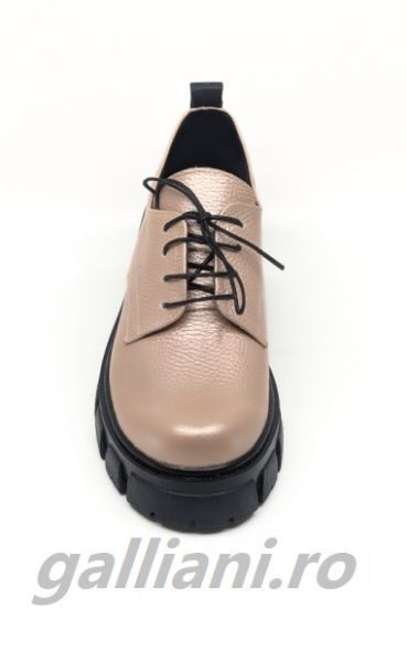 Pantofi Cream-Somon casual cu talpa groasa-dama-piele naturala,fabricat in Romana-dc talpex 11 box cs