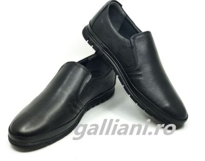Pantofi casual negri barbati-piele naturala-bc scv 1001 negru