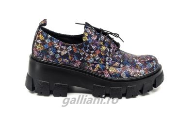 Pantofi casual cu talpa groasa-dama-piele naturala cu imprimeu tip vitraliu-dc talpex 11 vitraliu