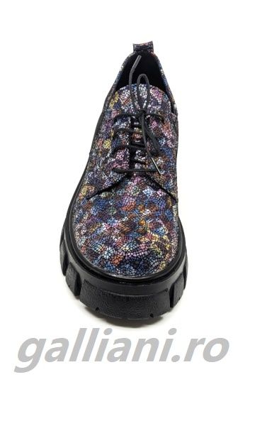 Pantofi casual cu talpa groasa-dama-piele naturala cu imprimeu tip vitraliu-dc talpex 11 vitraliu