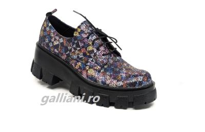 Pantofi casual cu talpa groasa-dama-piele naturala cu imprimeu tip vitraliu-dc talpex 11 vitraliu