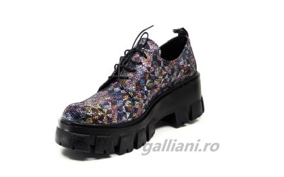 Pantofi casual cu talpa groasa-dama-piele naturala cu imprimeu tip vitraliu-dc talpex 11 vitraliu