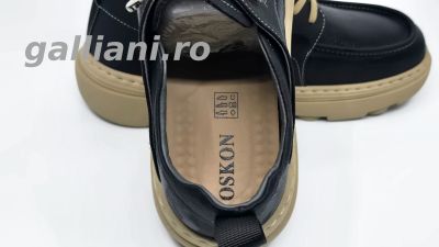 Pantofi casual negri barbati-Oskon-talpa usoara din spuma Oskon b 02