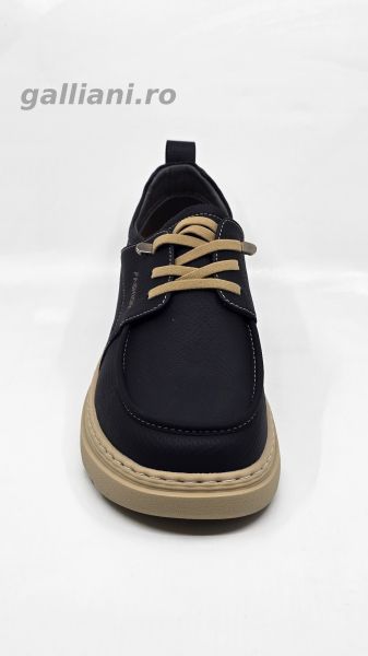 Pantofi casual negri barbati-Oskon-talpa usoara din spuma Oskon b 02