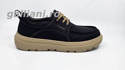 Pantofi casual negri barbati-Oskon-talpa usoara din spuma Oskon b 02