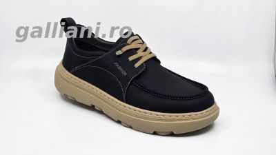Pantofi casual negri barbati-Oskon-talpa usoara din spuma Oskon b 02