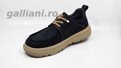 Pantofi casual negri barbati-Oskon-talpa usoara din spuma Oskon b 02
