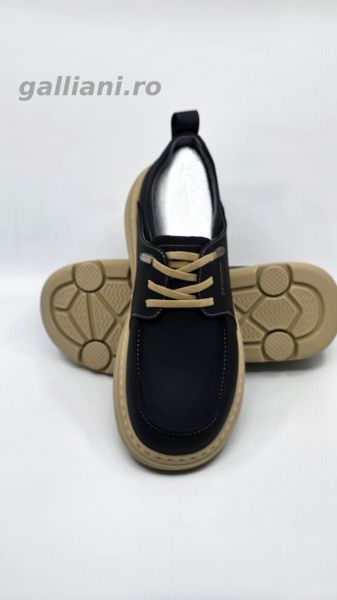 Pantofi casual negri barbati-Oskon-talpa usoara din spuma Oskon b 02