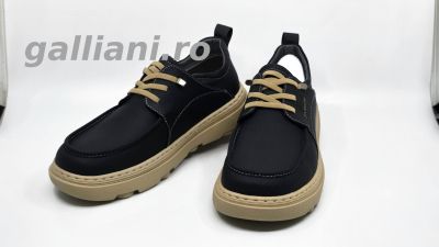 Pantofi casual negri barbati-Oskon-talpa usoara din spuma Oskon b 02