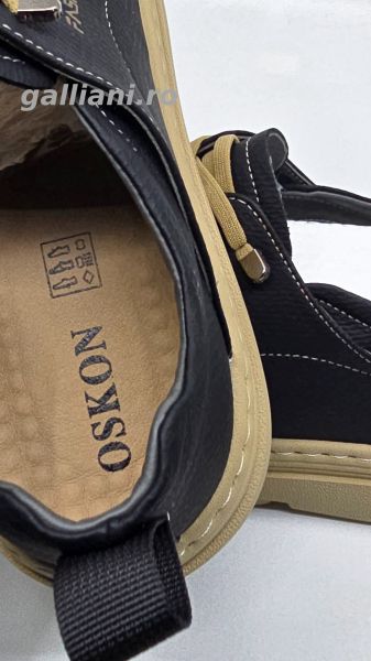 Pantofi casual negri barbati-Oskon-talpa usoara din spuma Oskon b 02