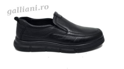 Pantofi casual negri barbati-Oskon-talpa usoara din spuma Oskon b 03