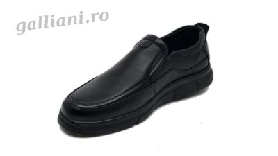 Pantofi casual negri barbati-Oskon-talpa usoara din spuma Oskon b 03