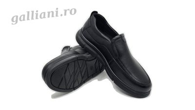 Pantofi casual negri barbati-Oskon-talpa usoara din spuma Oskon b 03