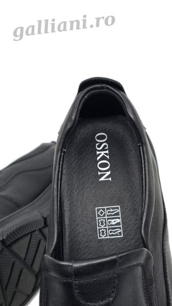 Pantofi casual negri barbati-Oskon-talpa usoara din spuma Oskon b 03