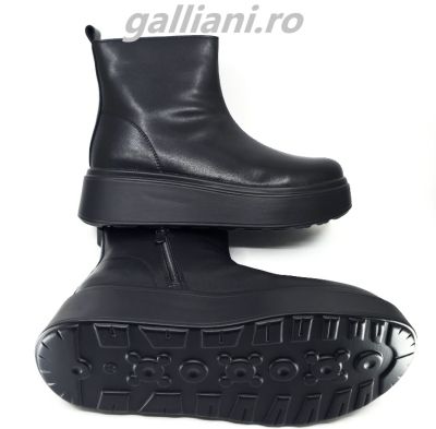 Ghete negre imblanite-piele naturala-talpa ortopedica-mmm 151-1