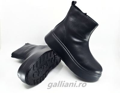 Ghete negre imblanite-piele naturala-talpa ortopedica-mmm 151-1