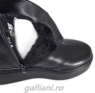 Ghete negre imblanite-piele naturala-talpa ortopedica-mmm 151-1
