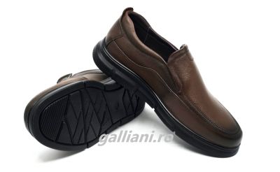 Pantofi barbati casual-elegant-maro din piele naturala-oskon brown 0266